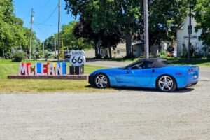 Smurf-vette at the McLean sign Smurf-vette at the McLean sign
