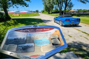 Smurf-vette on the old road Smurf-vette on the old road