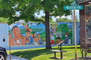 Indigenous people with European explorers Indigenous people with European explorers