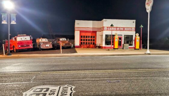 Refurbished Kanex station with the rusty tow truck inspiring "Tow Mater"