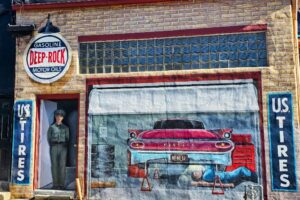 Mural of a service shop Mural of a service shop