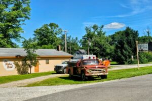 Welcome to Devil's Elbow - antique firetruck Welcome to Devil's Elbow - antique firetruck