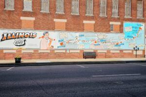 Large mural of Route 66 map Large mural of Route 66 map