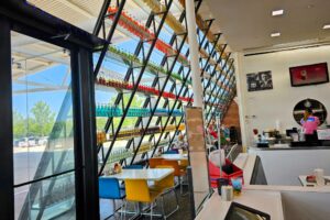 Front wall of sodas by the diner Front wall of sodas by the diner