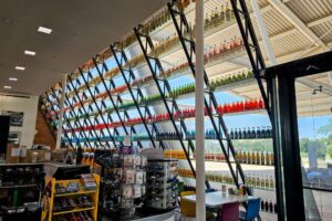Front wall of sodas by the convenience section