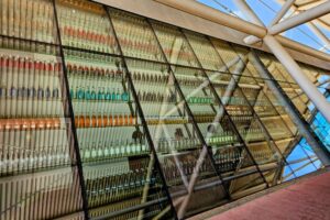 The glass walls are lined with over 700 types of sodas
