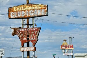 Cattleman's Club & Cafe and Cowboy Motel signs Cattleman's Club & Cafe and Cowboy Motel signs
