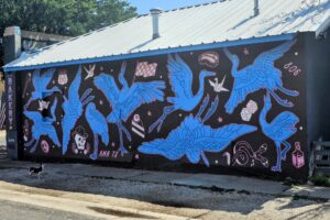 Blue Crane Bakery and welcoming committee (small dog) Blue Crane Bakery and welcoming committee (small dog)