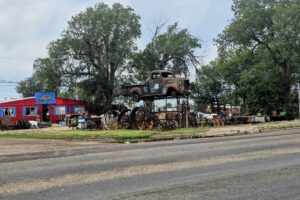 Route 66 era yard art